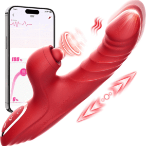 Rabbit Vibrator G Spot Sex Toys Thrusting Dildo Rose Toy for Women | 10 Vibration Modes, 7 Thrusting Modes with Licking Clitoral Vibrators Stimulator, Anal Dildos Adult Sex Toy Games For Couple