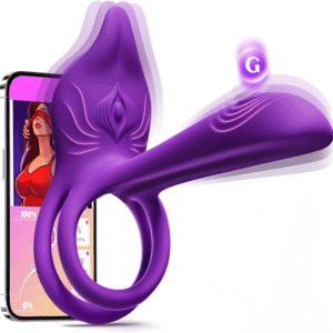 Vibrating Cock Ring Couples Sex Toys - Dual Penis Ring Vibrator with Fox-Shaped Clitoral Stimulator & 4.6in G Spot Vibrator, 10 Vibration Adult Toys for Men Women, Nipple Clamps Toy Jewlery