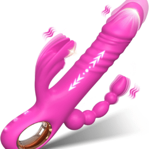 Thrusting Dildo Vibrator Sex Toys for Women, G Spot Anal Rabbit Vibrators Adult Sex Toys with 7 Powerful Speeds & 7 Vibrating Modes Upgrade Silicone Waterproof Rechargeable,Rose